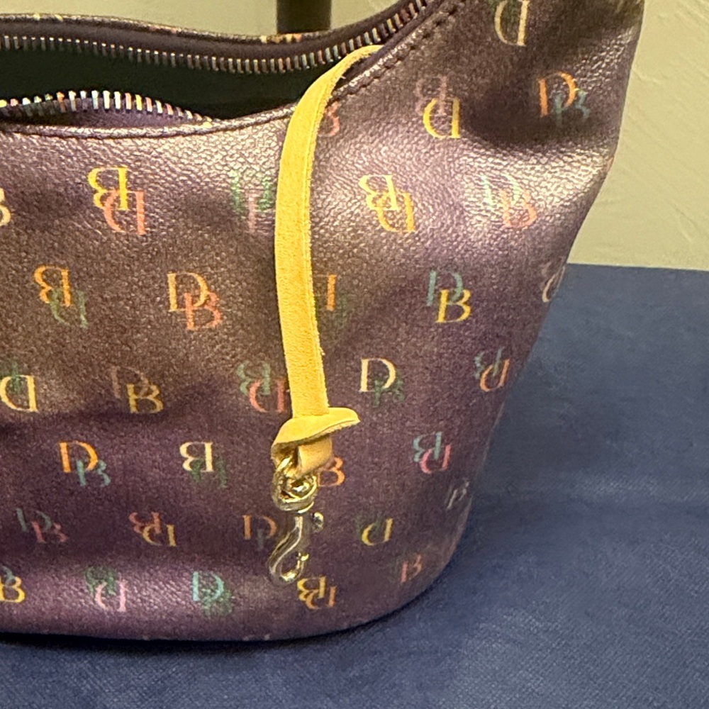 Vintage Y2K Dooney & Bourke Small  Rainbow Zipper Monogram Shoulder Bag - Picture 9 of 14